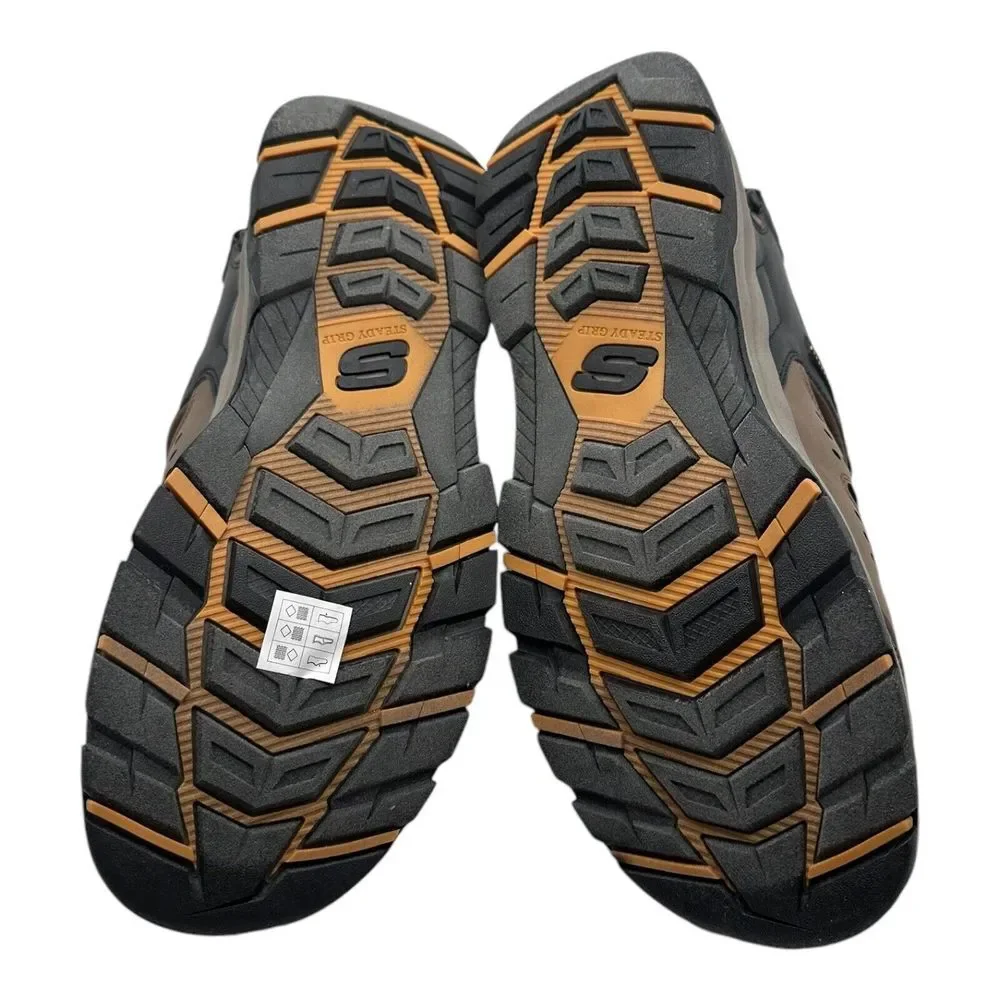 Skechers Tresmen Menard‎ Sandals Men's Size 10 Brown Vegan Relaxed Fit Luxe Foam